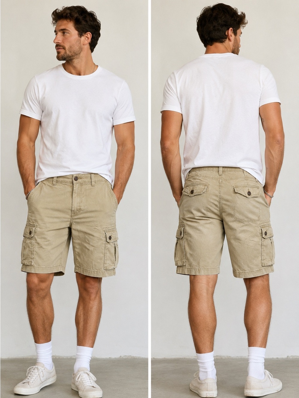 urban pipeline Size 32 Men's Cargo Shorts in Light Khaki